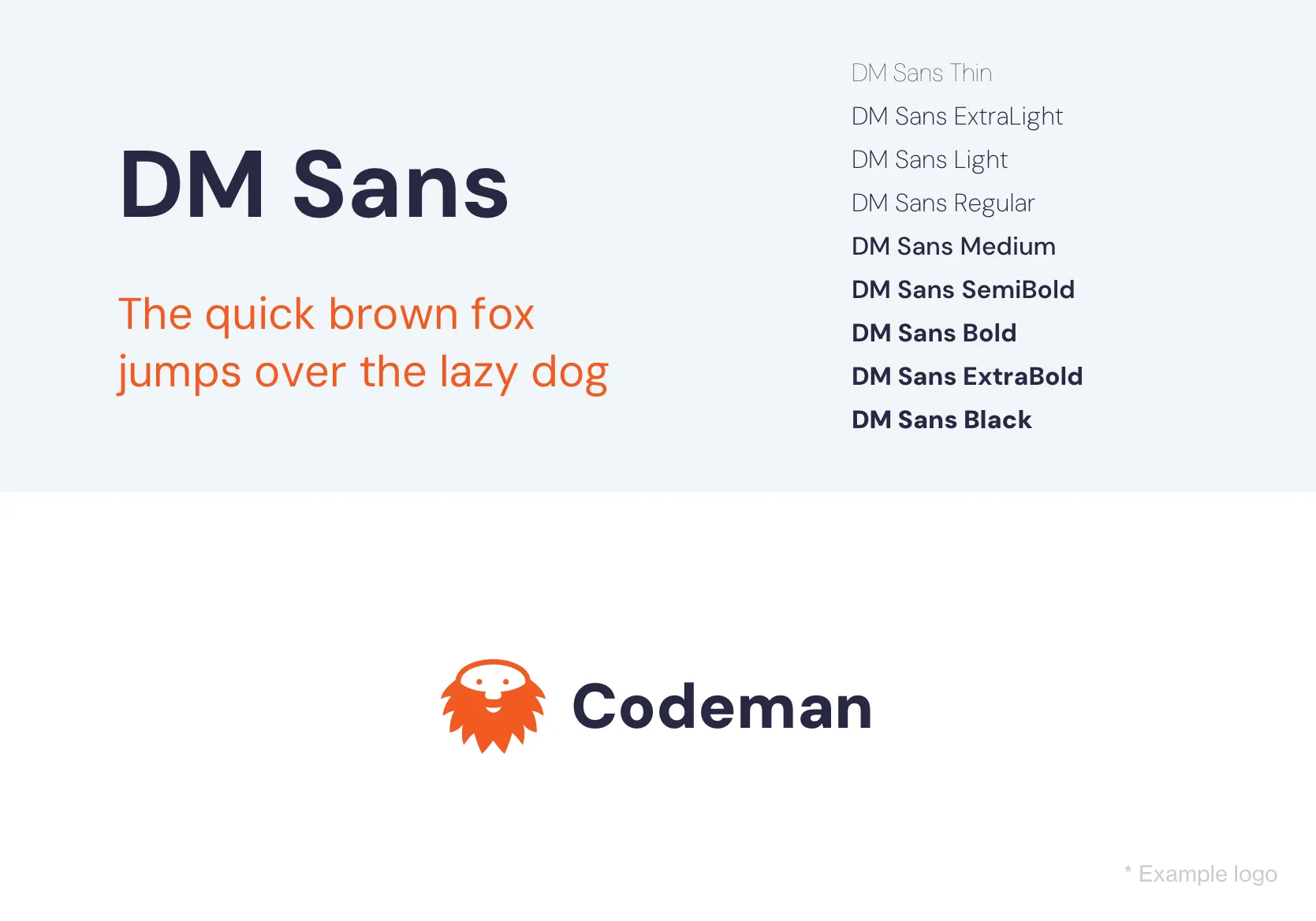 Example Logo with DM Sans