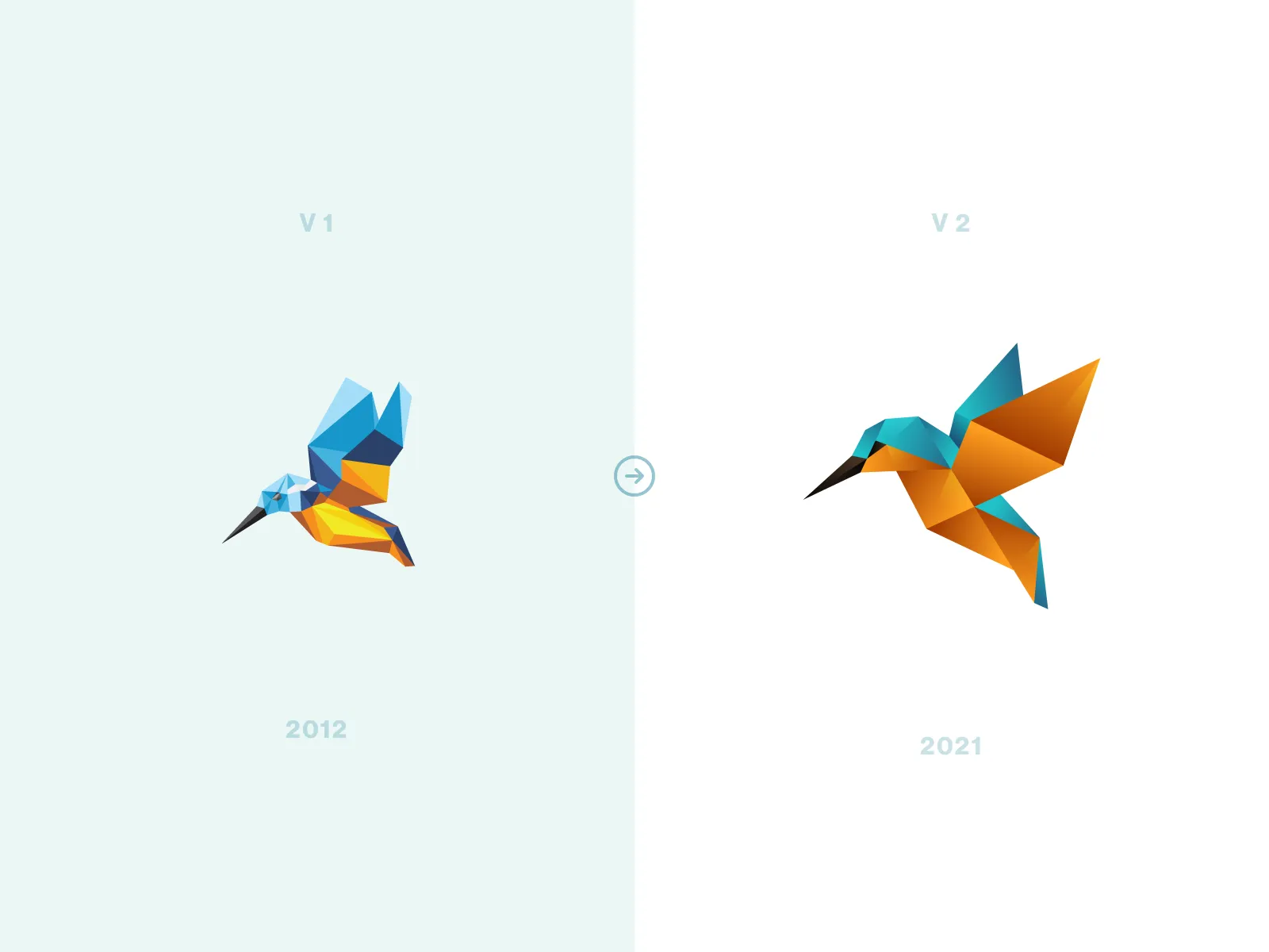 Polygon kingfisher logo by Jord Riekwel