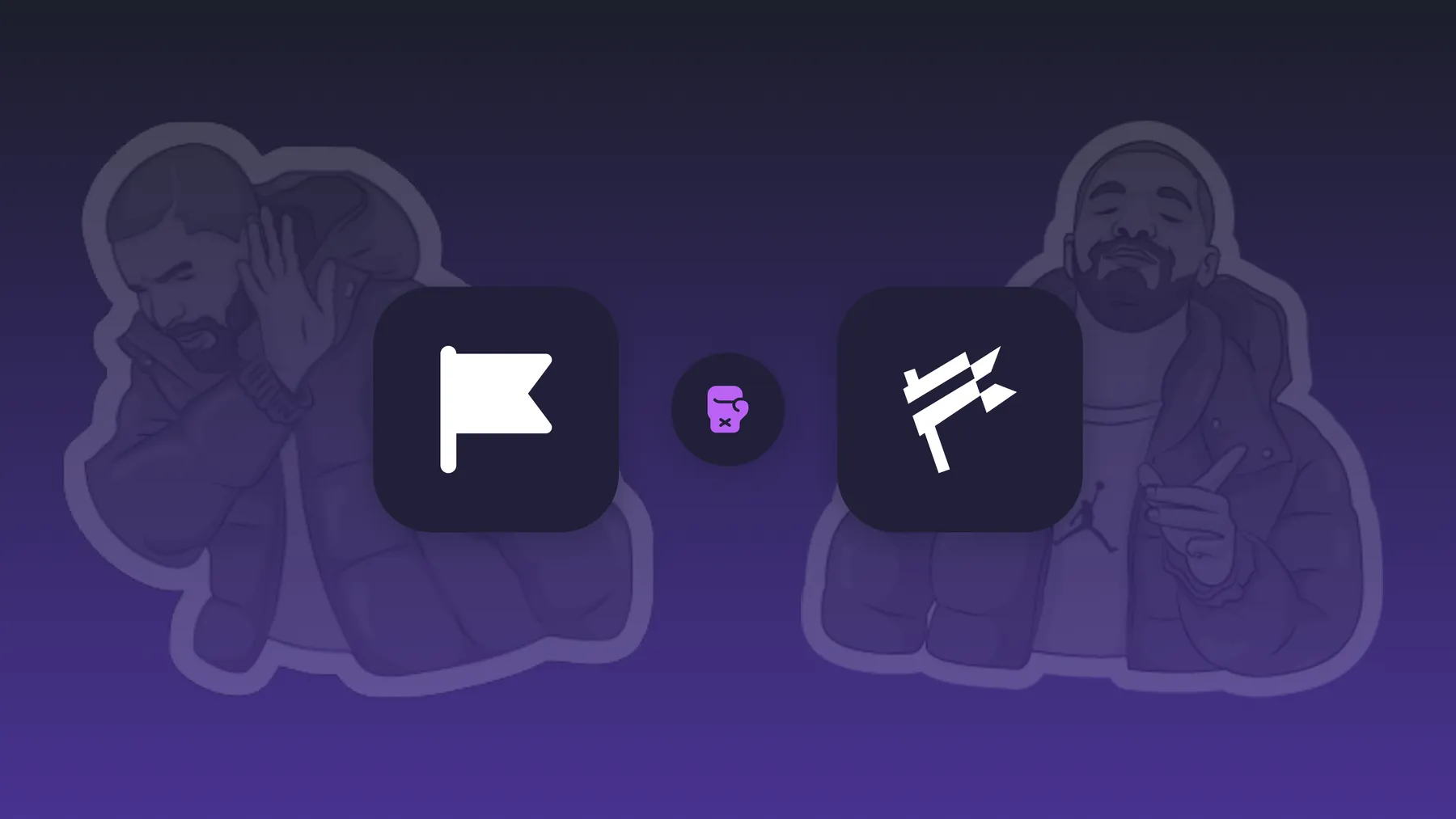 Icon flag and custom flag logo side by side
