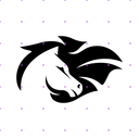 White Black Horse Head X post mockup
