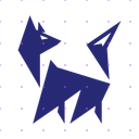 Modern Abstract Blue Fox