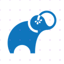 Simple Bathing Blue Elephant