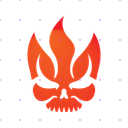 Skeleton Fire Skull logo