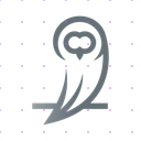 Minimalist Grey Silver Owl