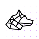 Abstract Wolf Head X post mockup