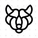 Black Wolf Head X post mockup