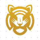 Futuristic Golden Tiger Head app mockup
