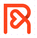 Letter R Heart logo