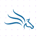 Elegant Blue Horse logo